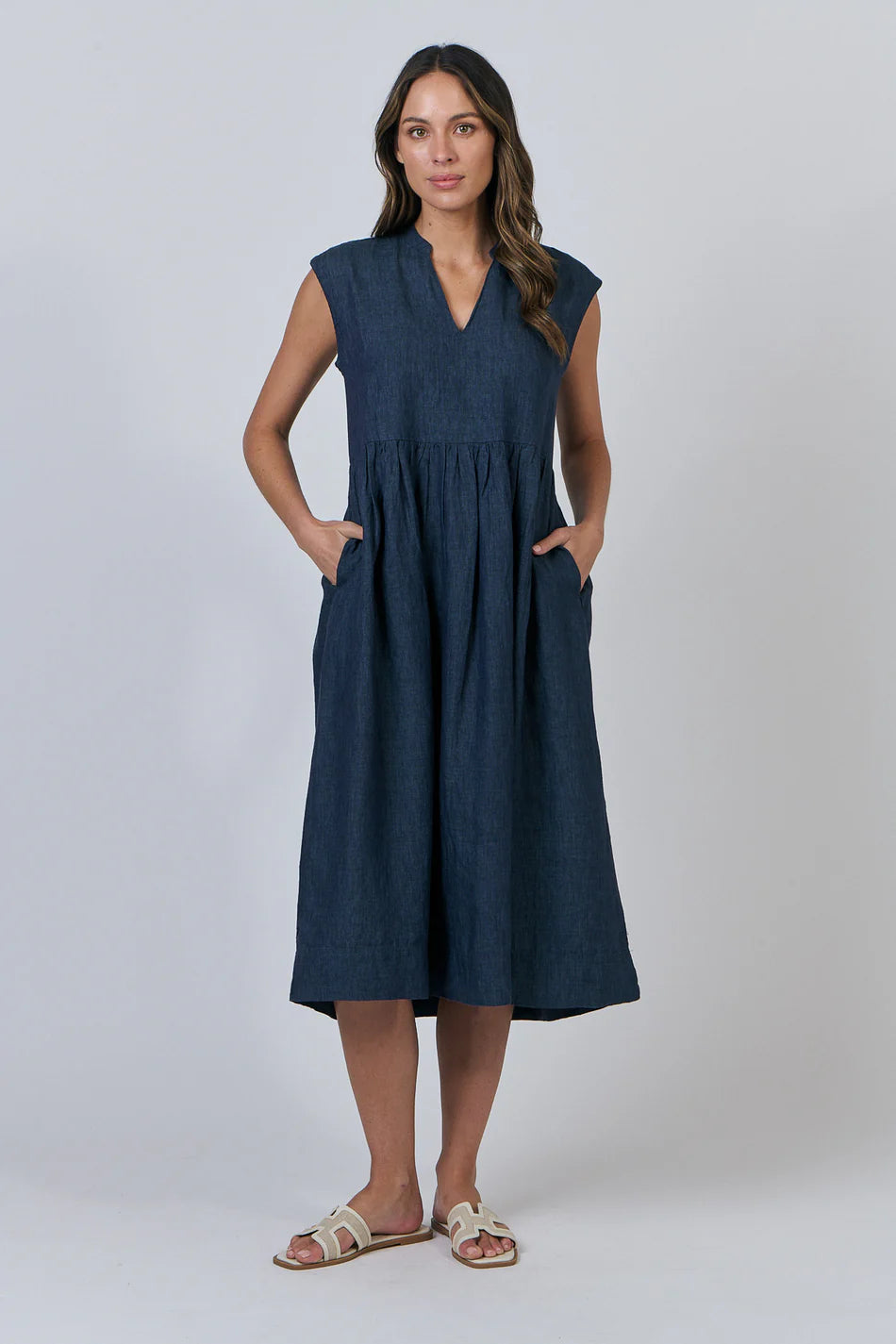 GA606 - Linen Dress - Poseidon
