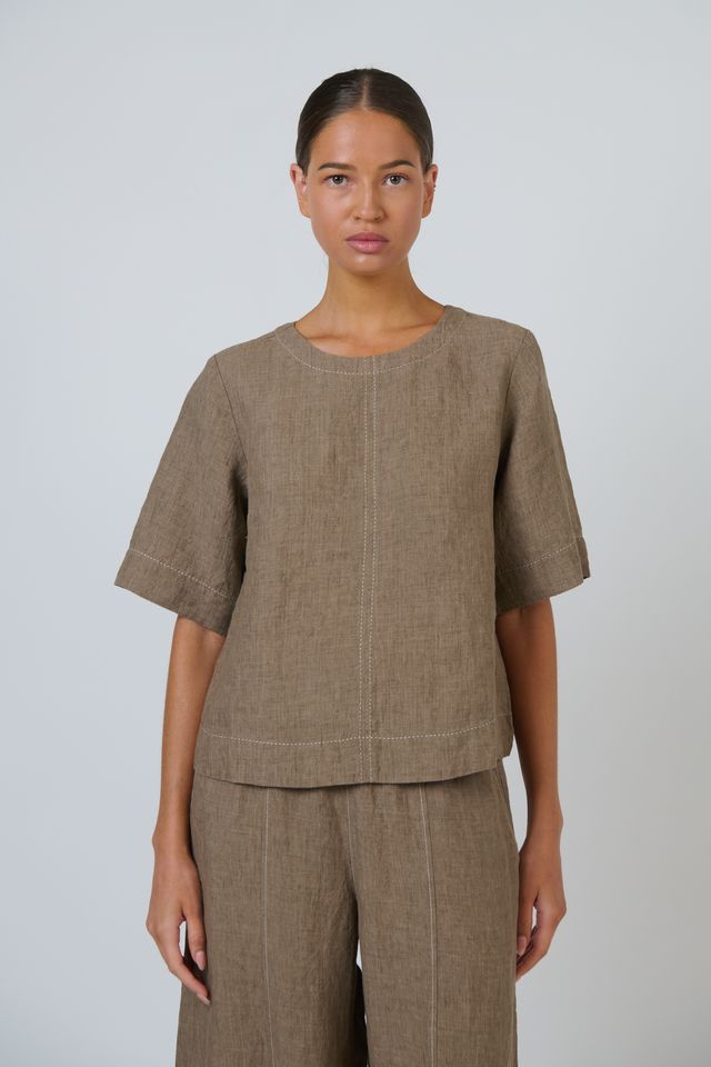 GA724A - Linen Top - Agate