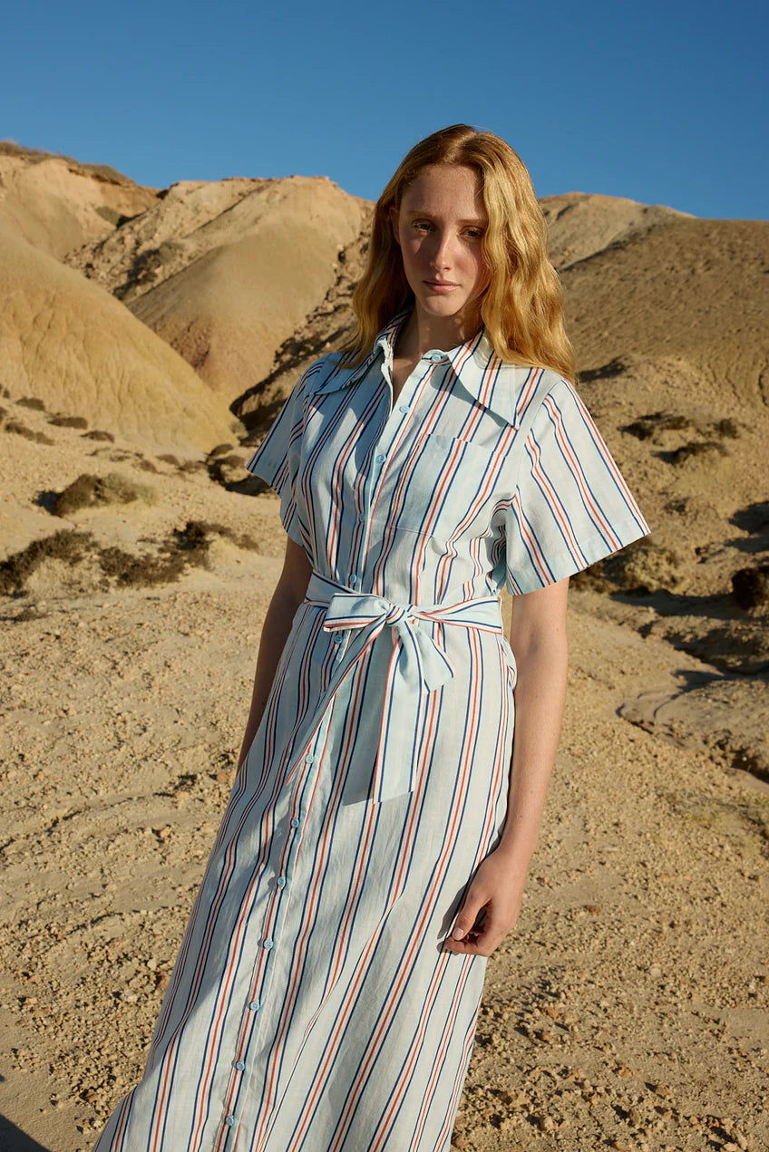 Edie Shirt Dress - Blithe Cherry Stripe