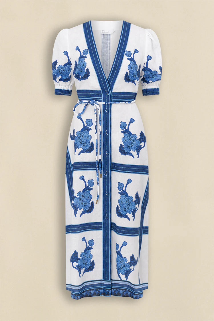 Portrait Dress - Azure Collage