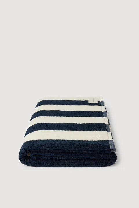 Signature Stripe Beach Towel - True Navy