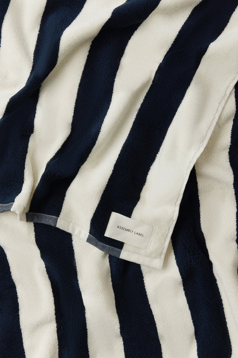 Signature Stripe Beach Towel - True Navy
