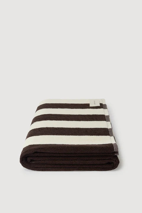 Signature Stripe Beach Towel - Ganache