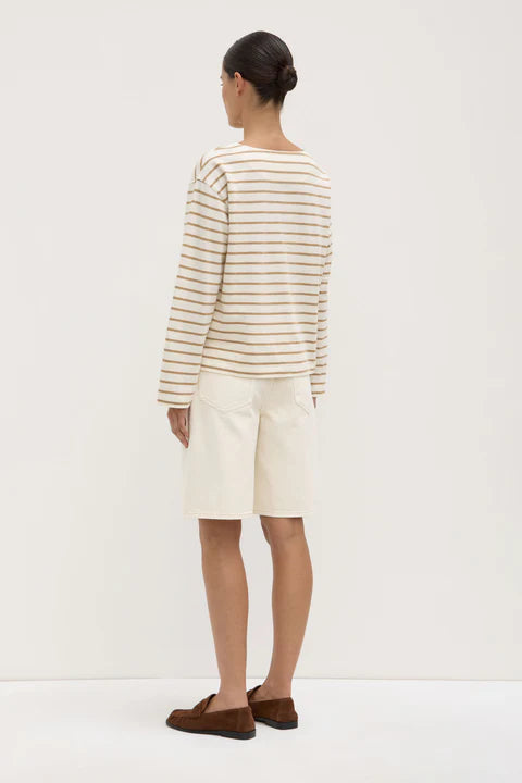 Bonnie Long Sleeve - White/Tan