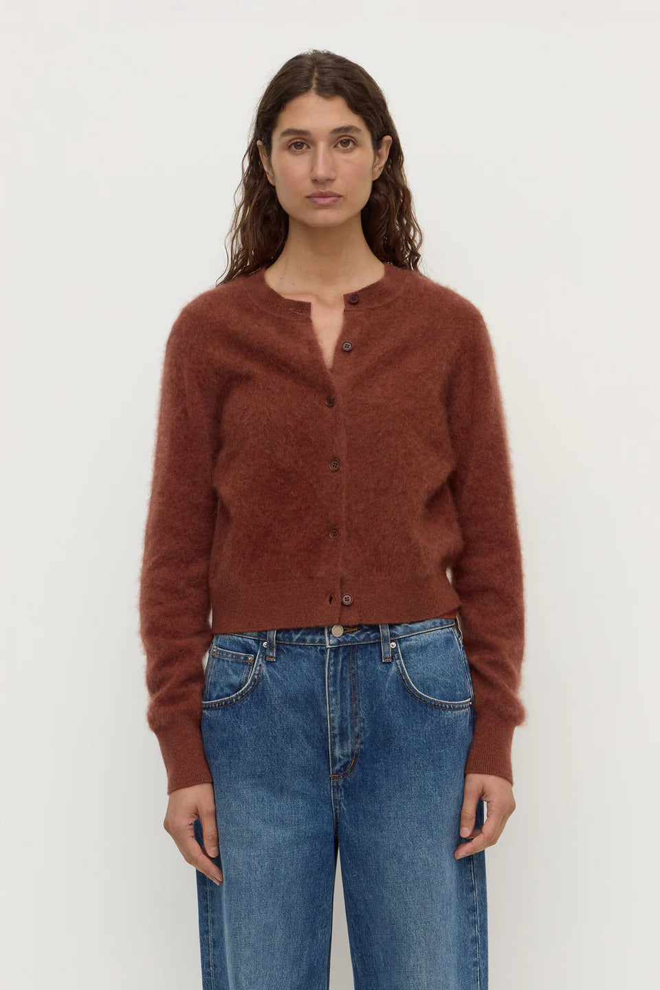 Carina Merino Wool Cardigan - Burnt Umber