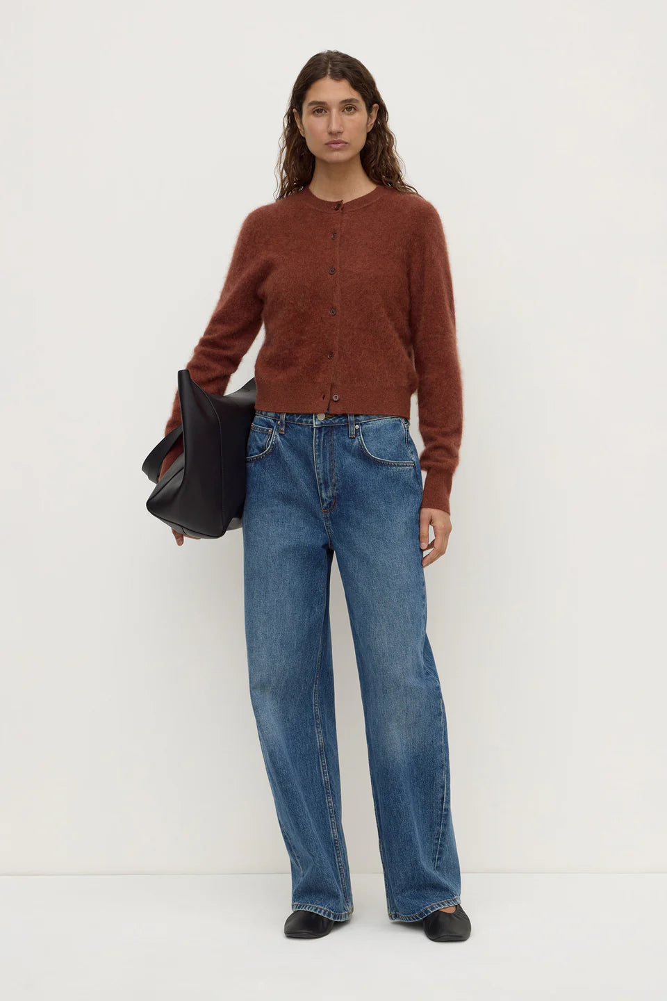 Carina Merino Wool Cardigan - Burnt Umber