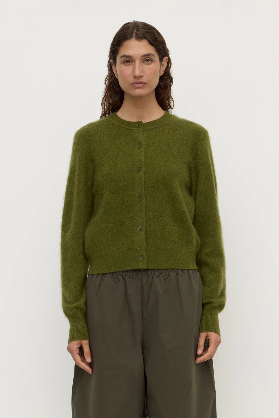 Carina Merino Wool Cardigan - Grove