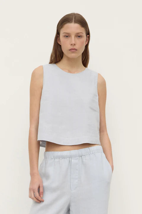 Estelle Linen Top - Cloud
