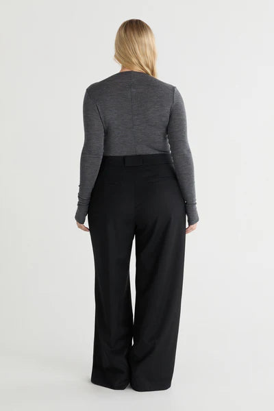 The FWF Merino Top - Charcoal