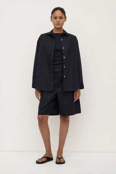 Marigold Poplin Shirt - True Navy
