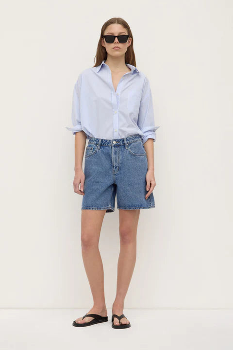 Mid Rise Vintage Denim Short - Dark Stone