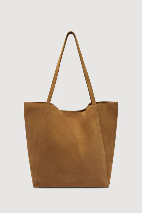 Paige Suede Tote Bag - Tan