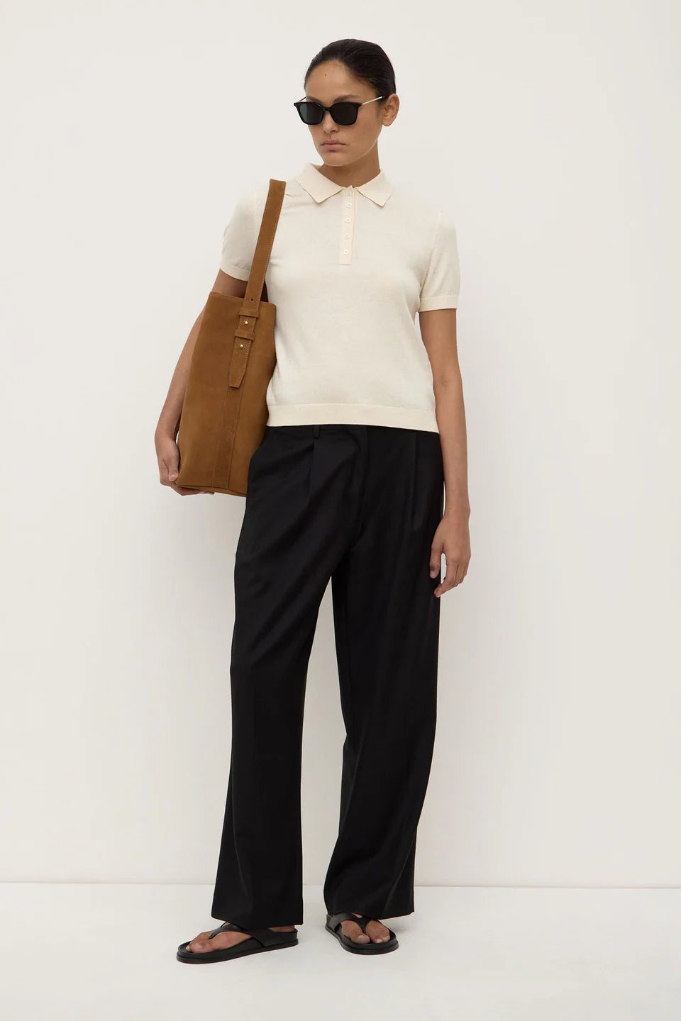 Sloane Cotton Cashmere Polo - Cream