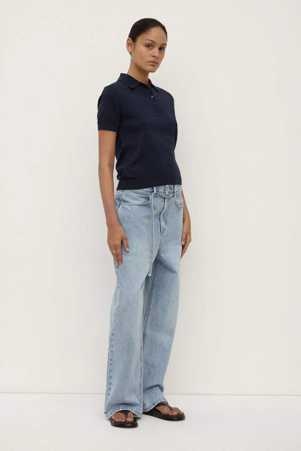 Sloane Cotton Cashmere Polo - True Navy