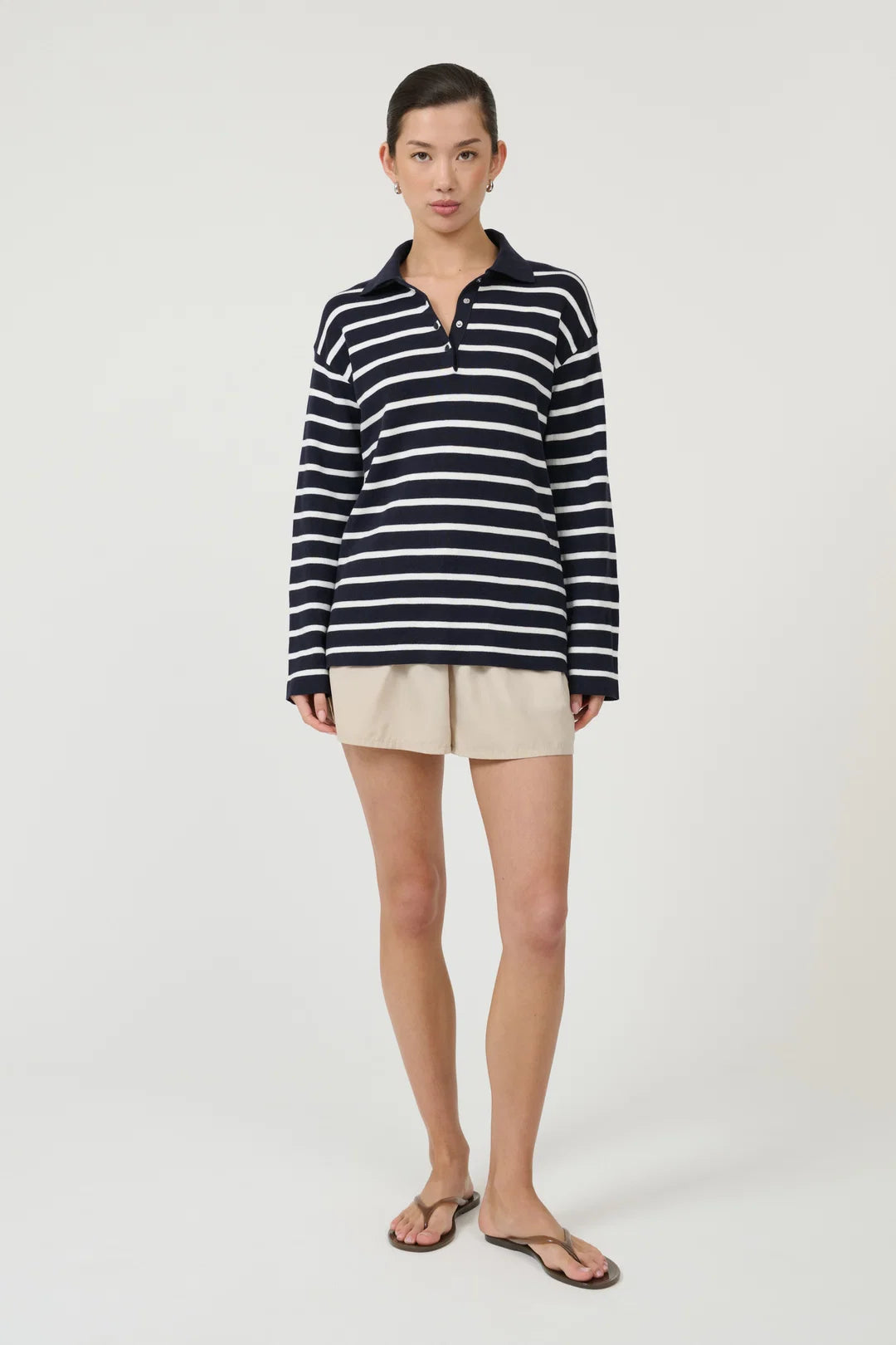 Aroa Top - Navy Stripe