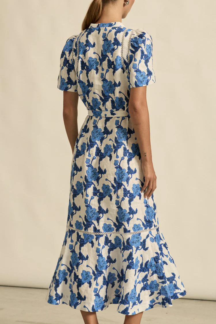 Cable Dress - Azure Bouquet