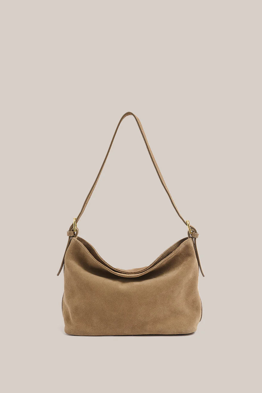 Eden Brown Suede Shoulder Bag