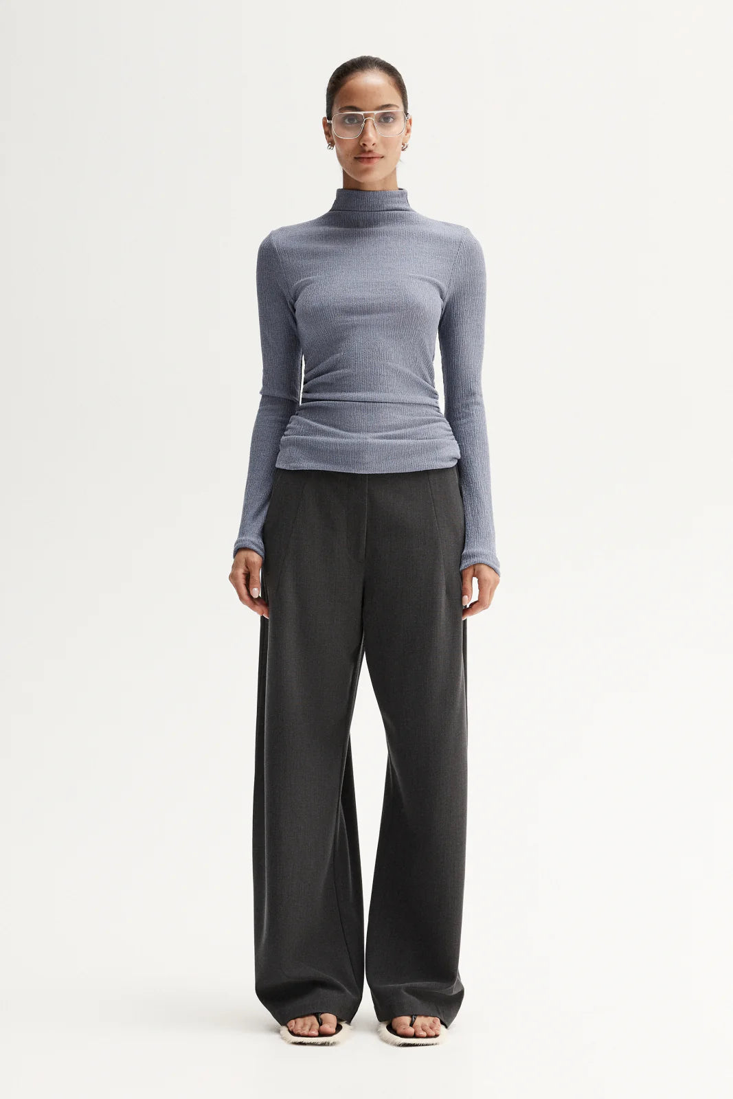 Enid Top - Dusty Blue