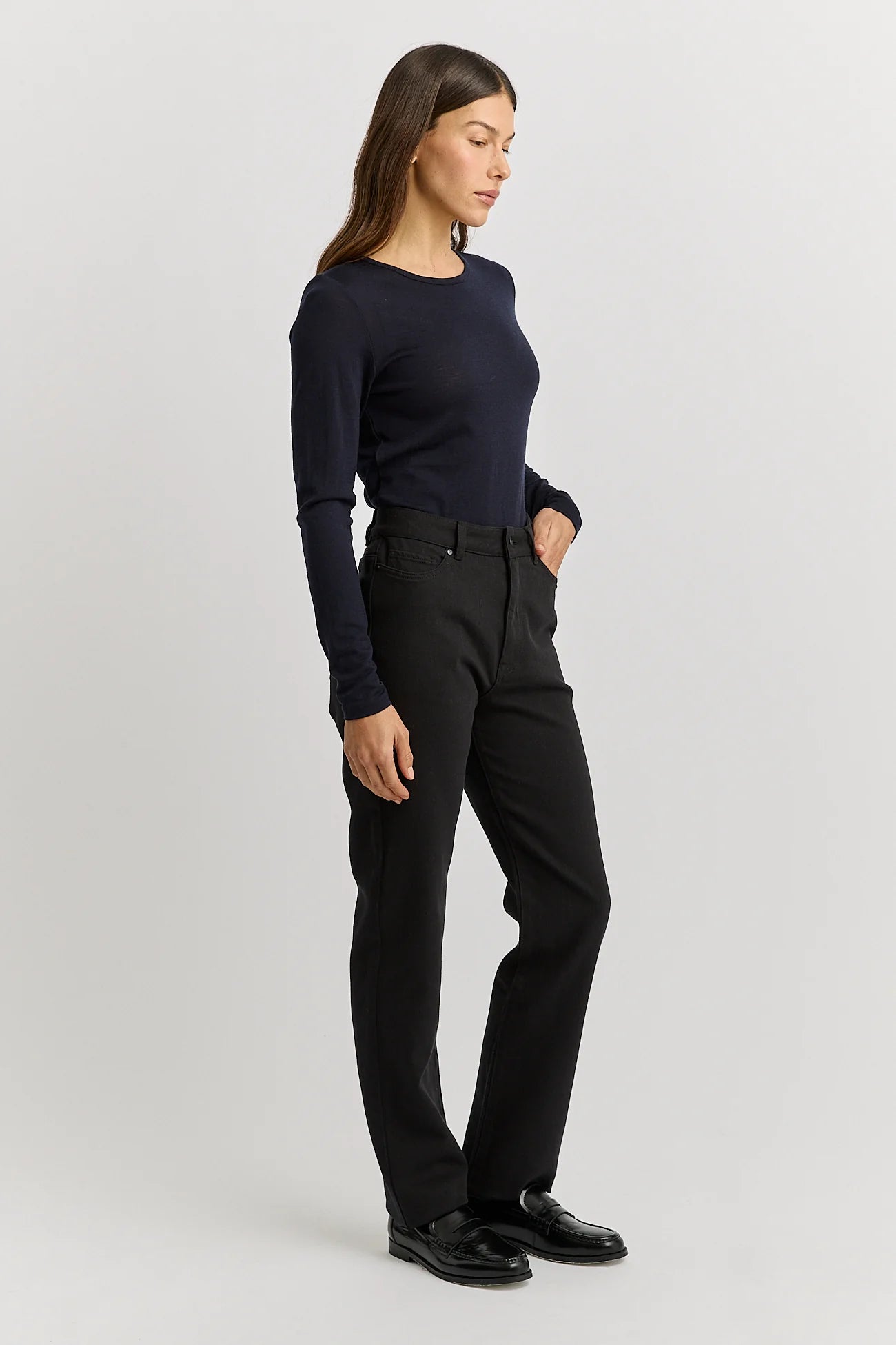Crew Merino Tee - French Navy