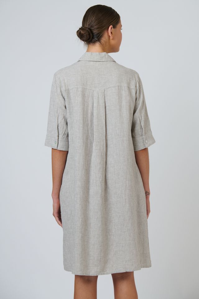 GA513 - Linen Shirt Dress - Mousse