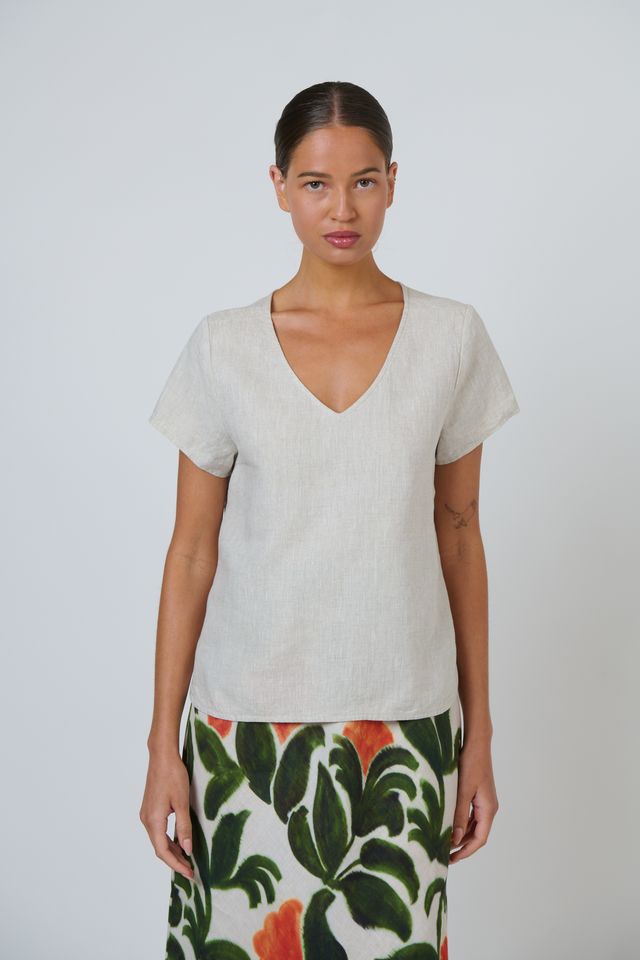 GA729 - Sand Linen Top