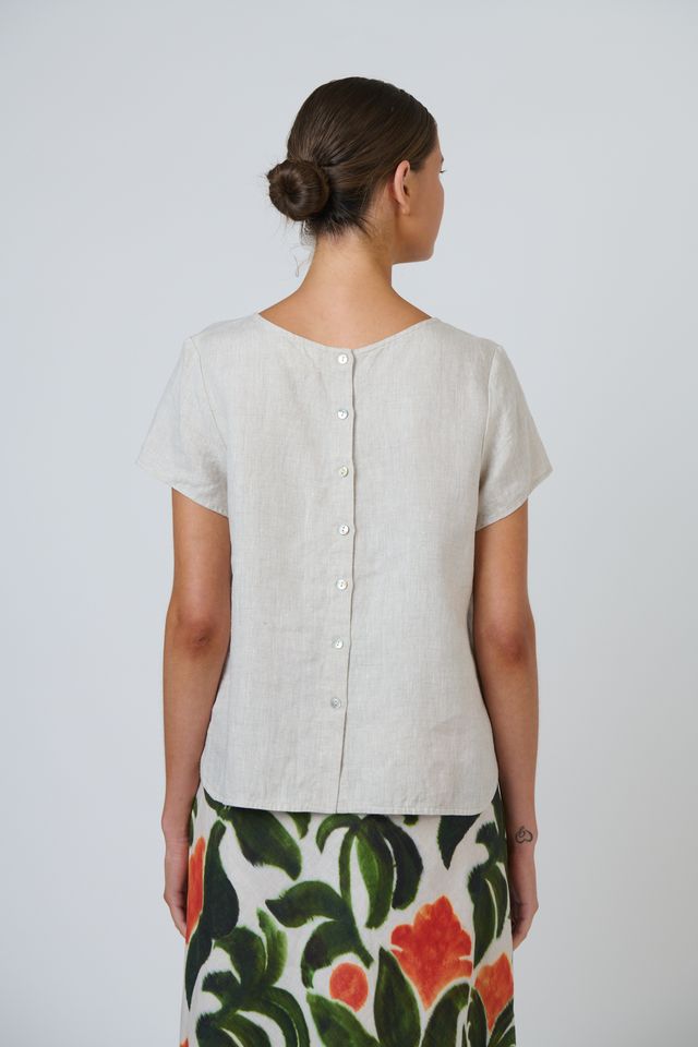 GA729 - Sand Linen Top