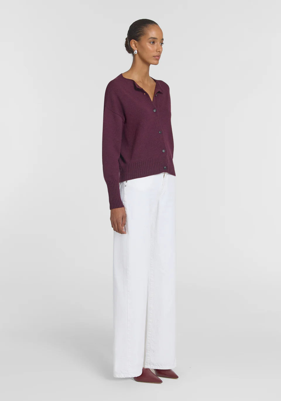 Hart Merino Cardigan - Garnet