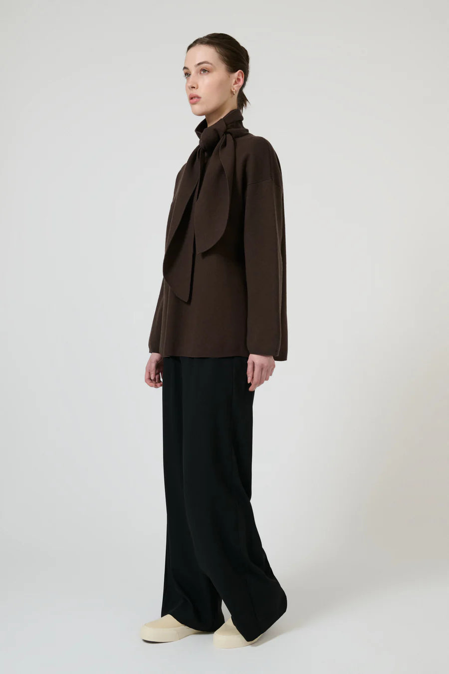 Isla Scarf Sweater - Chocolate