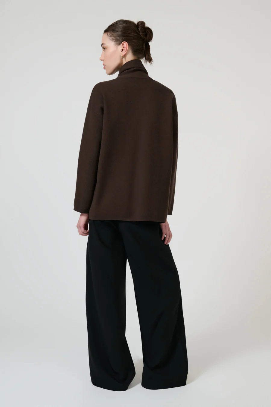 Isla Scarf Sweater - Chocolate