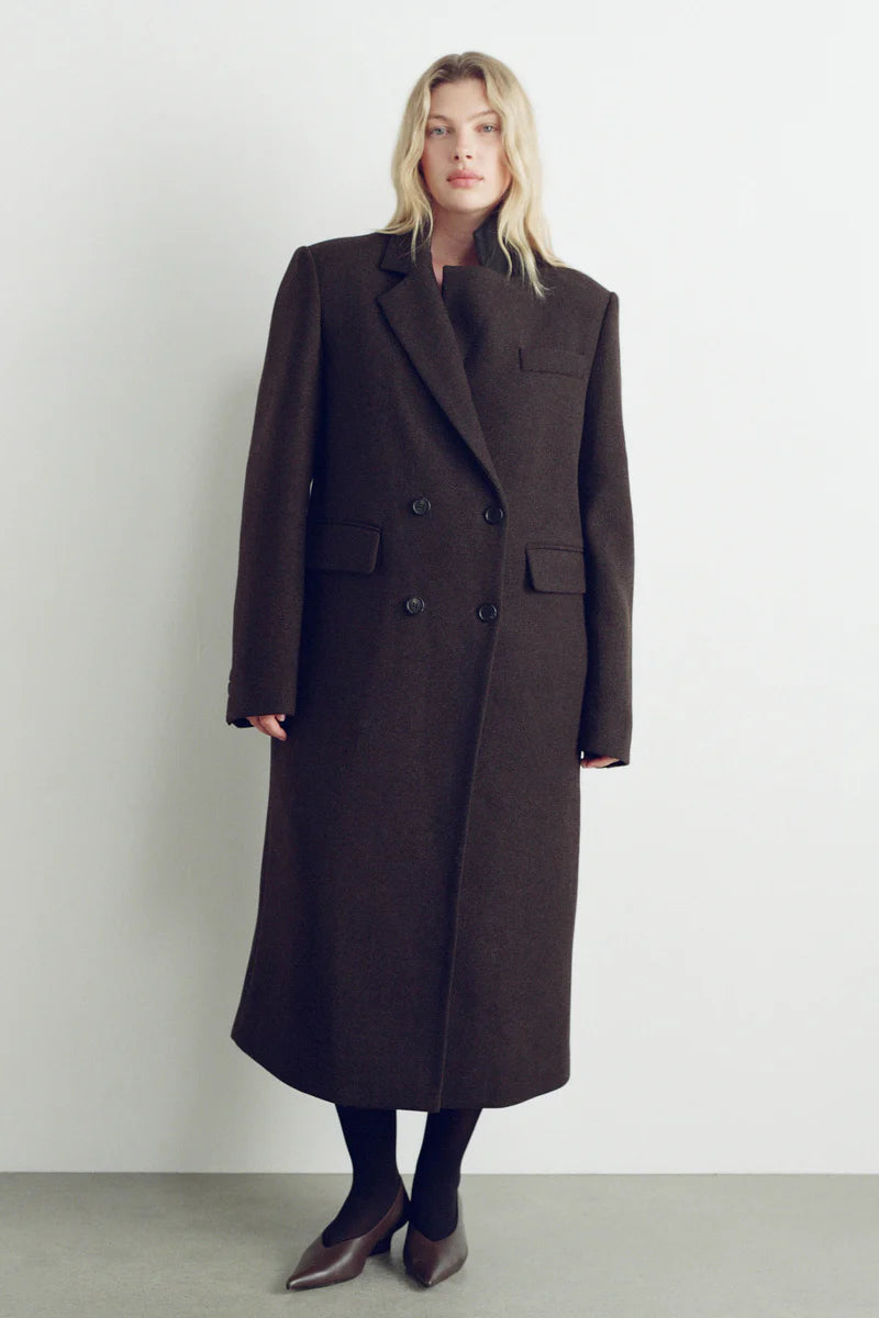 The Josephine Coat - Chocolate Herringbone