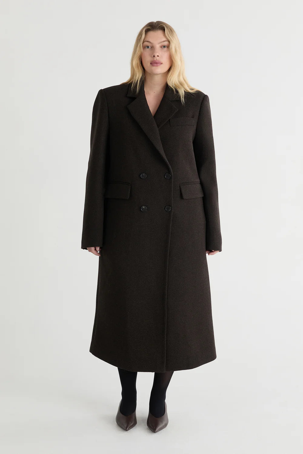 The Josephine Coat - Chocolate Herringbone