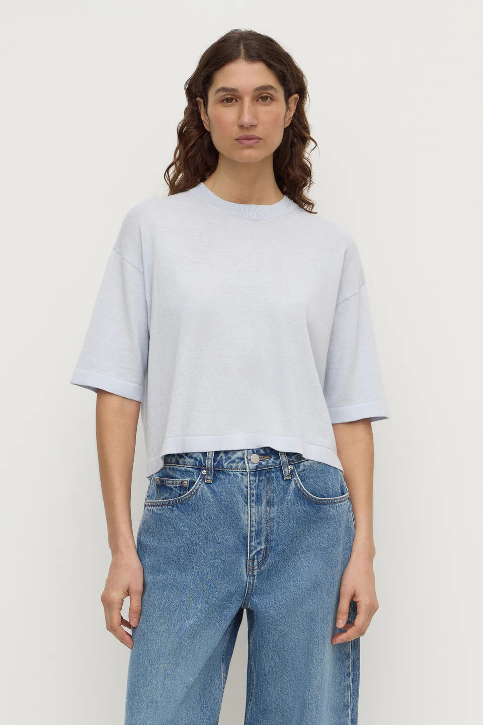 Kensy Cotton Cashmere Tee - Powder Blue