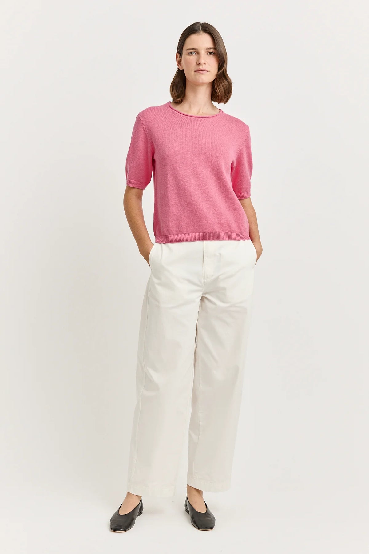 Short Sleeve Knit - Flamingo