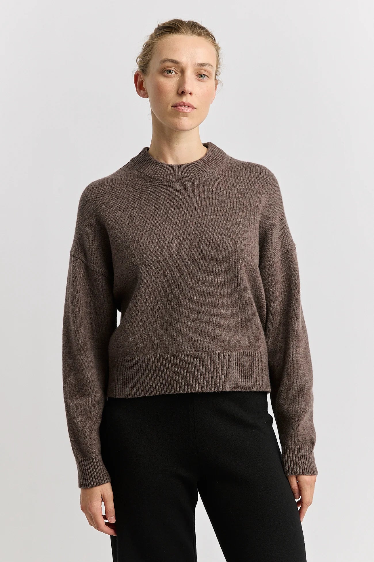 Drop Shoulder Crew - Mocha