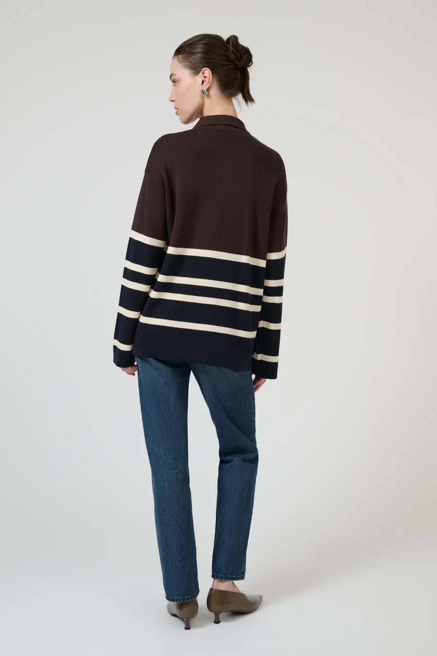 New Aroa Top - Choc Stripe