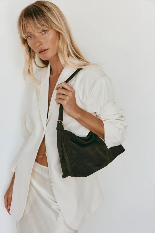 Eden Brown Suede Shoulder Bag