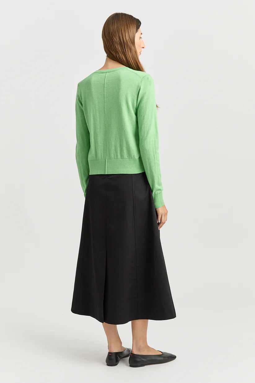 Fine Crew Cardigan - Agave