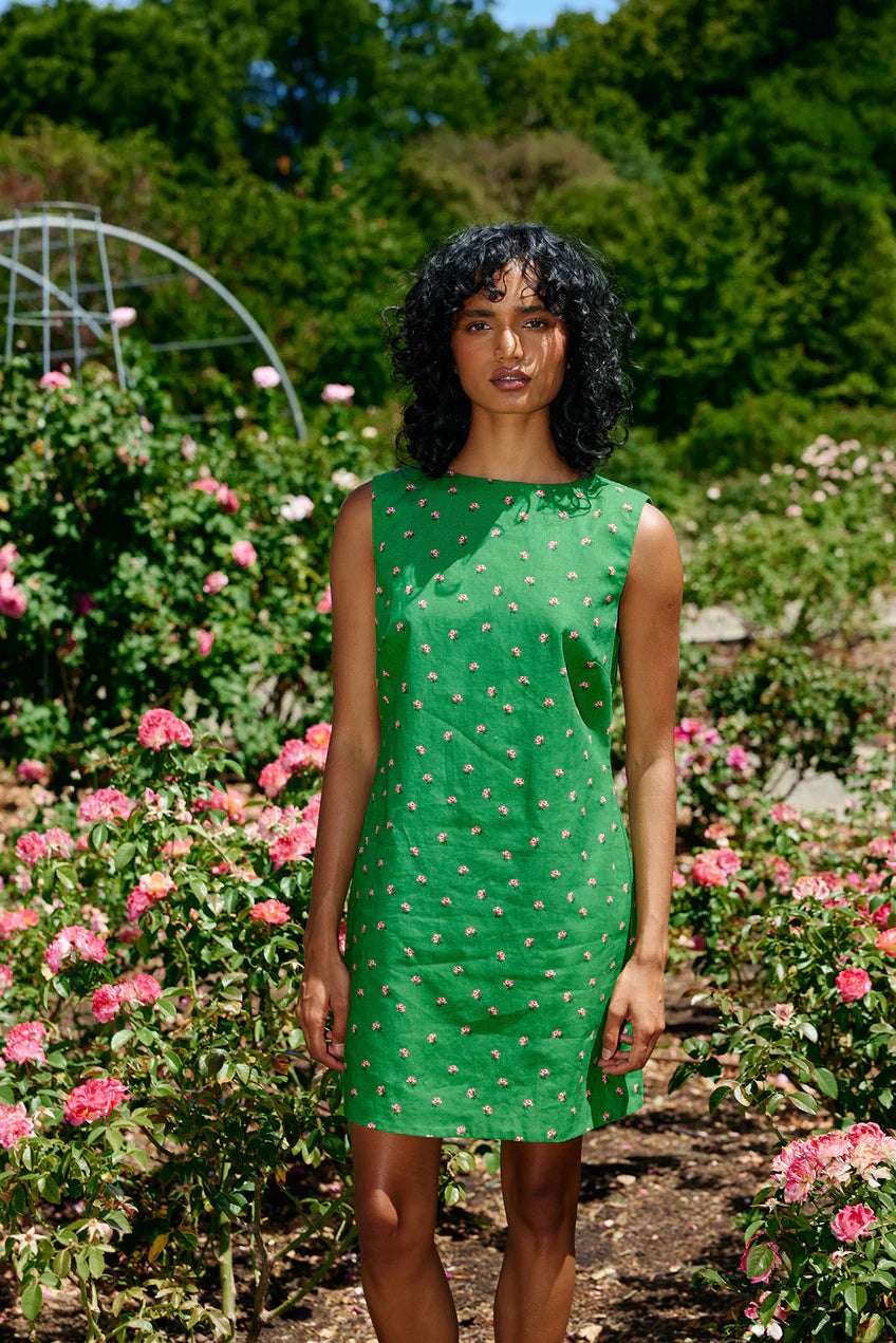 Loelle Dress Leaf Rose