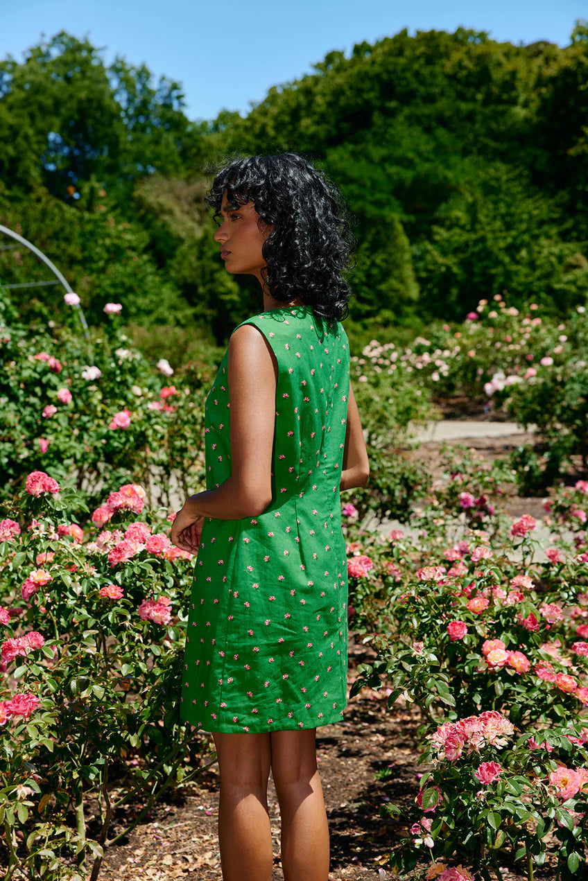 Loelle Dress Leaf Rose