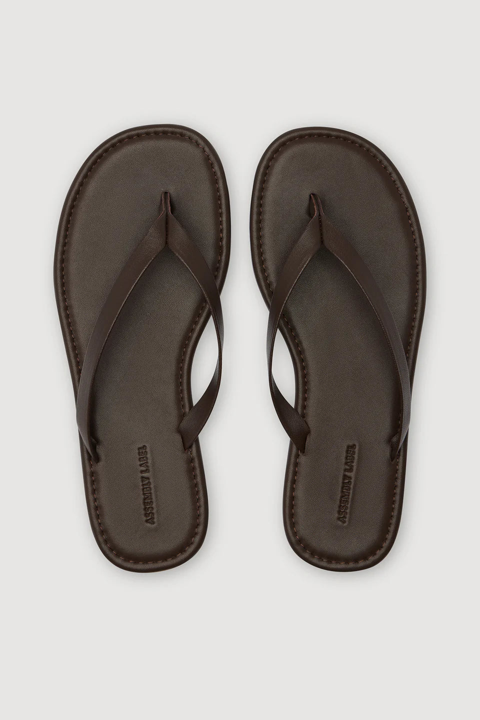Alina Leather Thong - Walnut