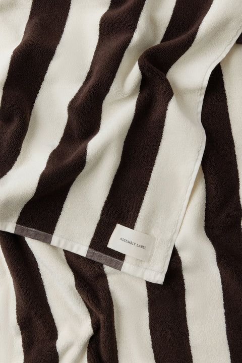 Signature Stripe Beach Towel - Ganache