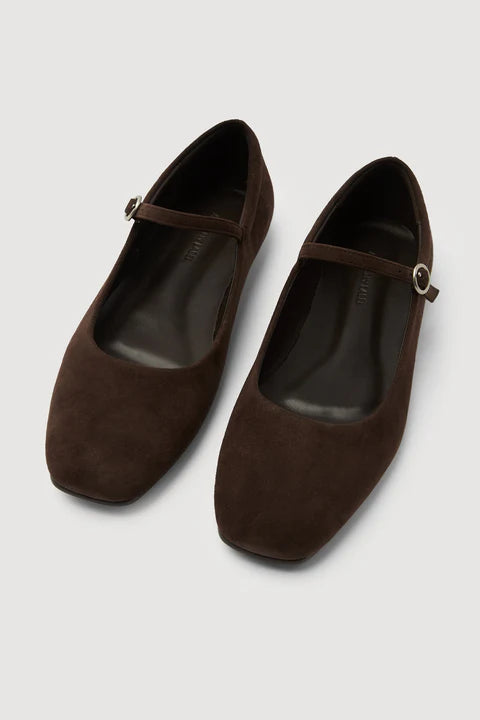 Beth Suede Ballet Flat - Ganache