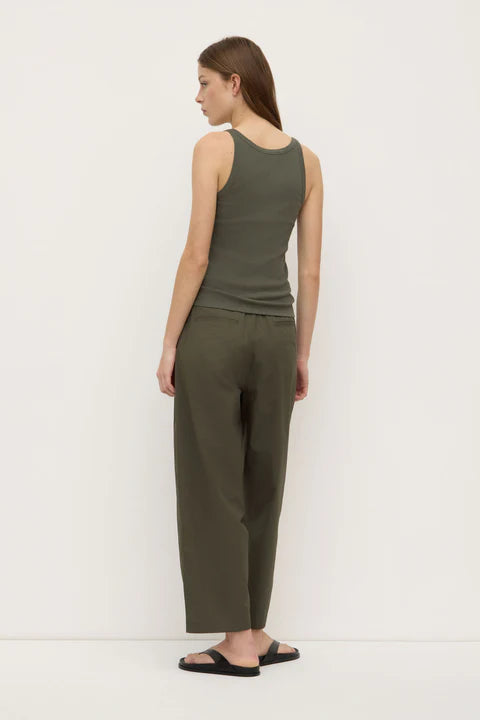 Charlie Rib Tank - Moss