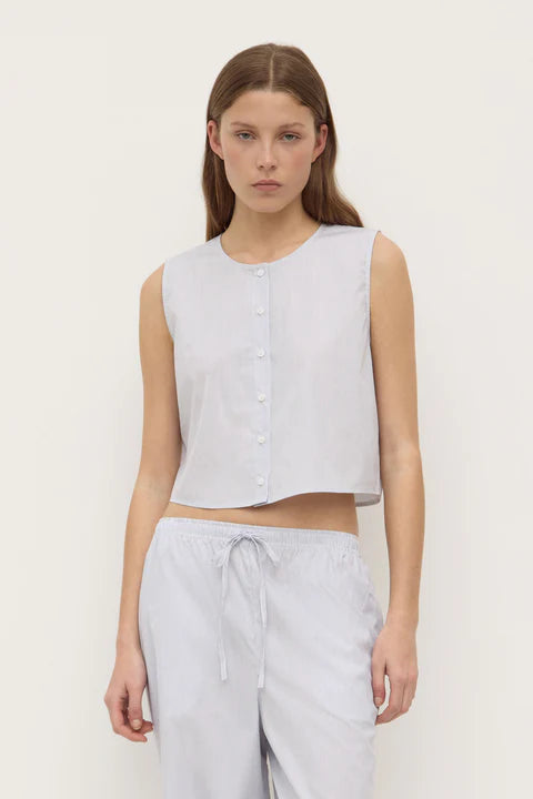 Cora Stripe Button Front Top