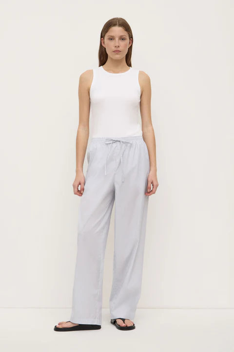 Cora Stripe Pant - White / Navy Stripe
