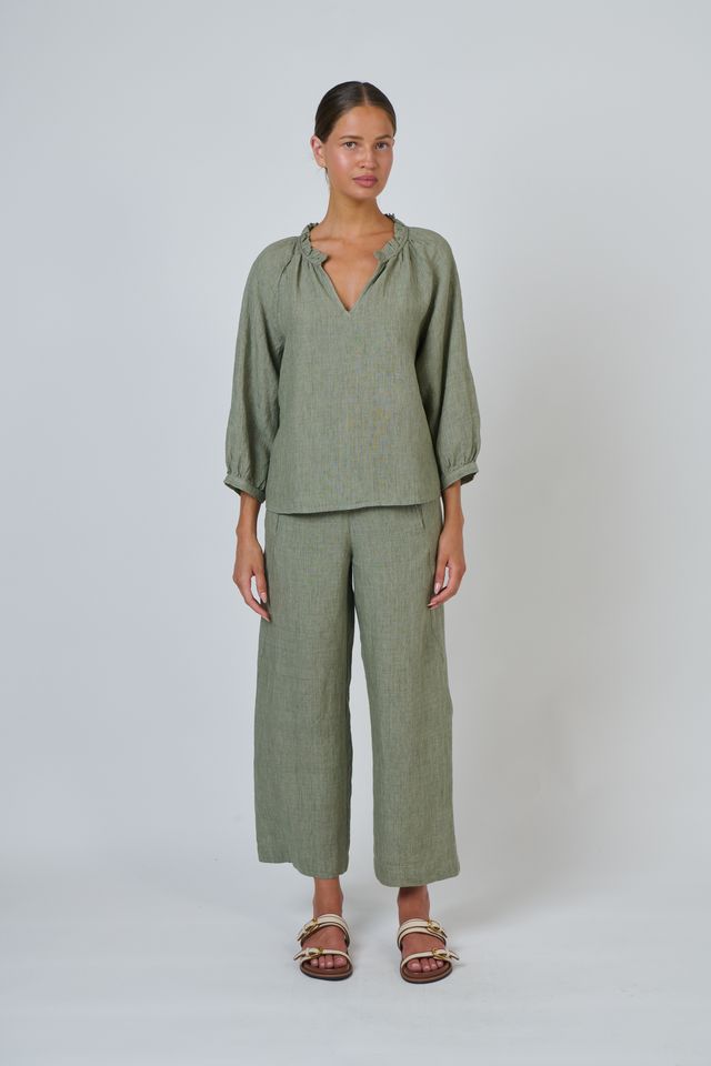GA398- Linen Pant - Artichoke