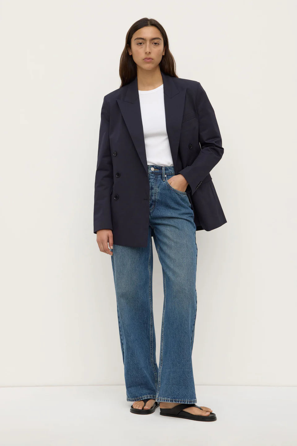 Ellen Double Breasted Blazer - True Navy