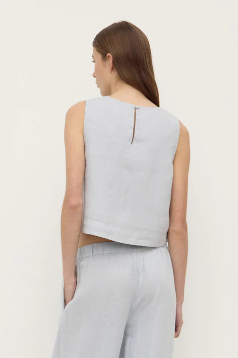 Estelle Linen Top - Cloud