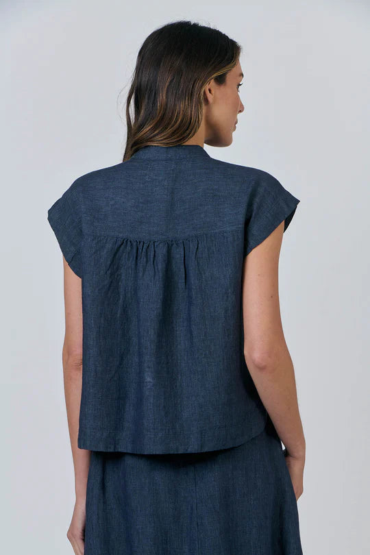 GA429 - Linen Top - Poseidon