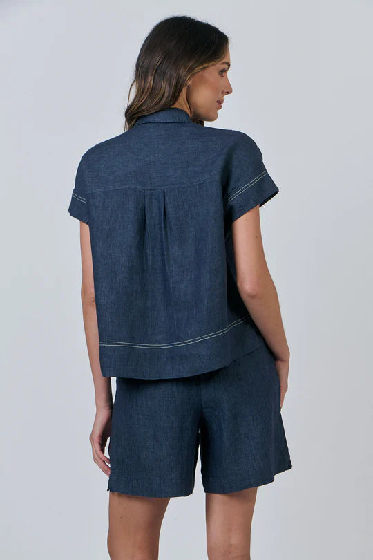 GA477 - Linen Shorts - Poseidon